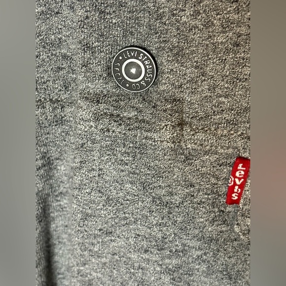 Levis Gray French Terry Trucker Jacket Button-Snap Up Stretch Mens Size Large - Picture 3 of 9